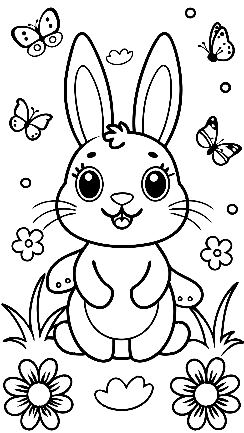 easy cute bunny coloring pages